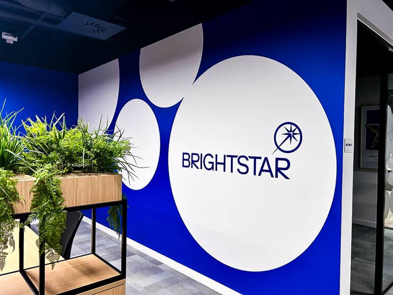 An image of the Brighstar Lottery interior wall graphic.